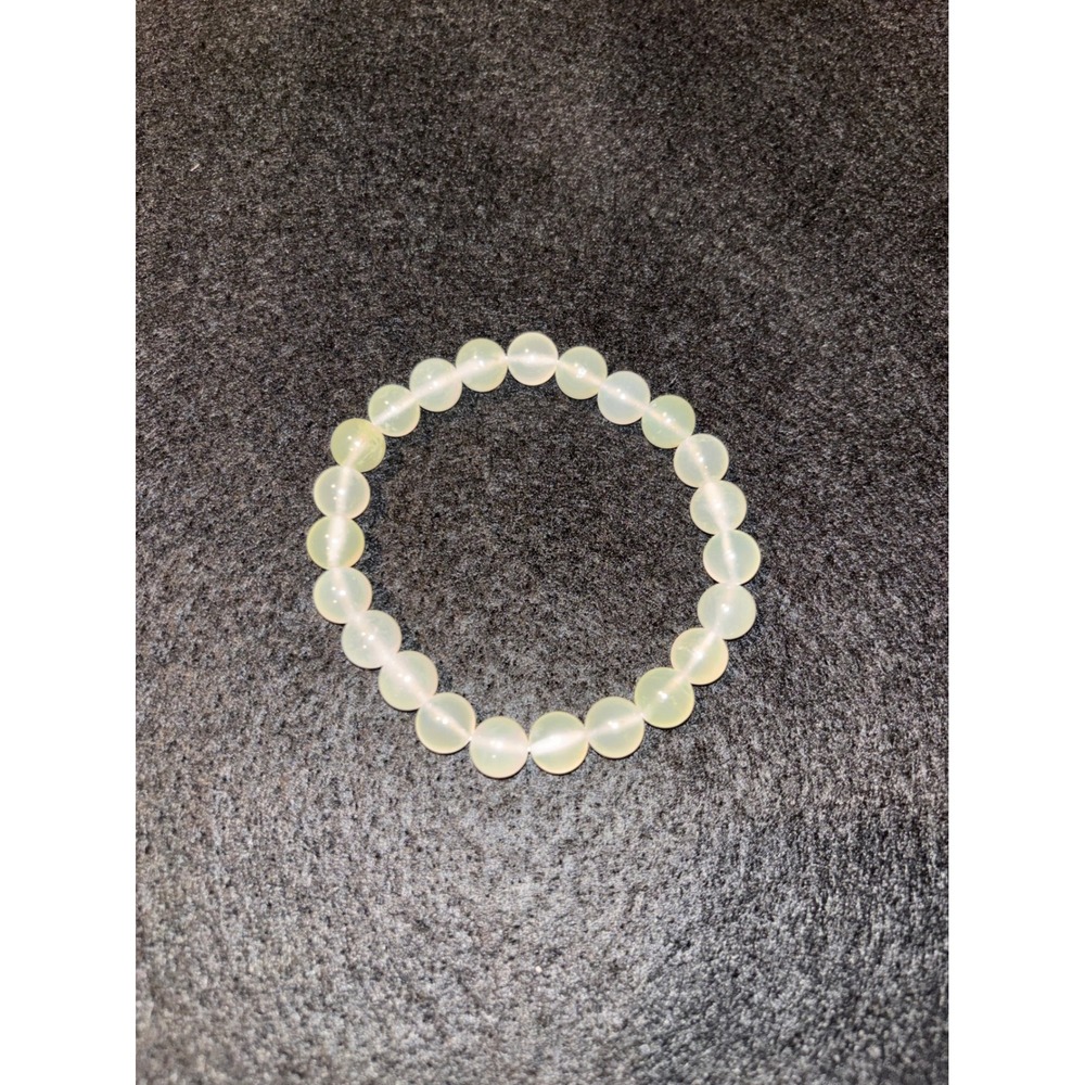Natural Prehnite Beaded Stretch Bracelet Pale Green Crystal Healing Gemstone 8mm